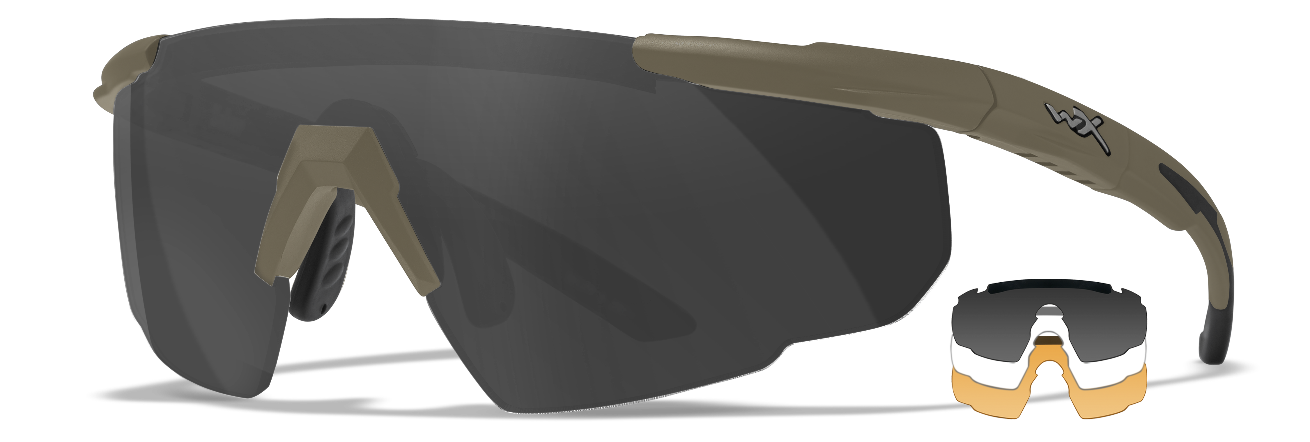 Wiley X WX Saber Advanced, tan grau, klar, orange