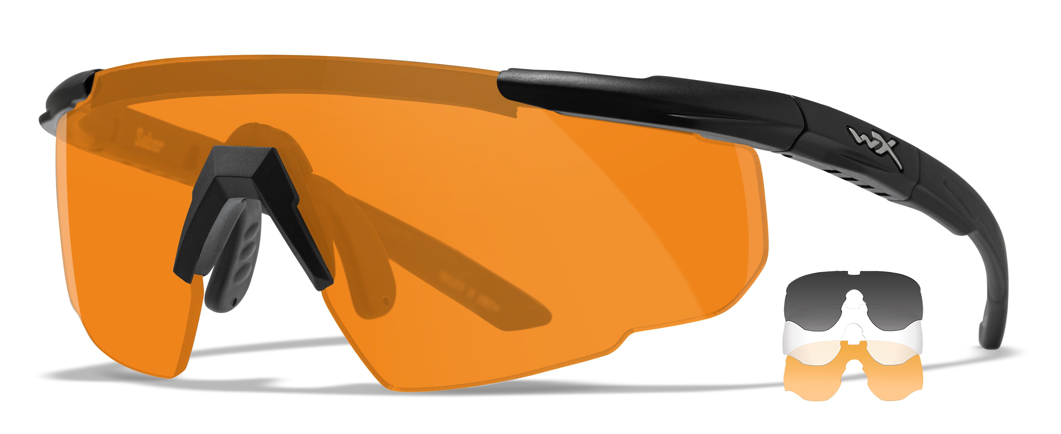 Wiley X WX Saber Advanced, schwarz grau, klar, orange