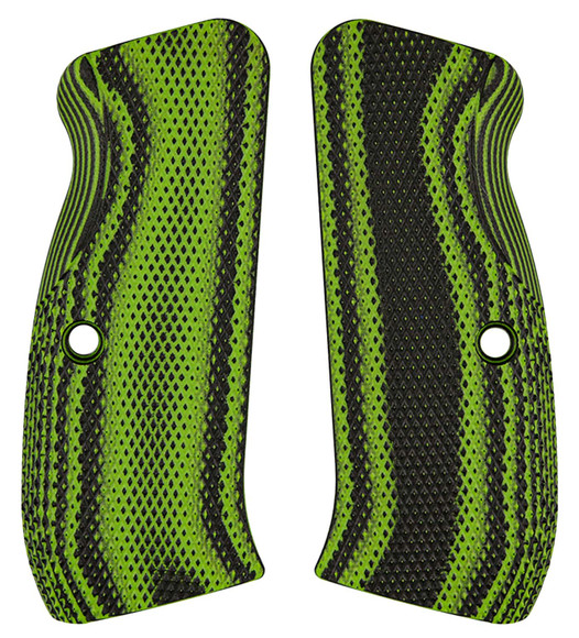 LOK Grips LOK CZ75 FS PS Checkered Thumb Rel. Zombie green/black