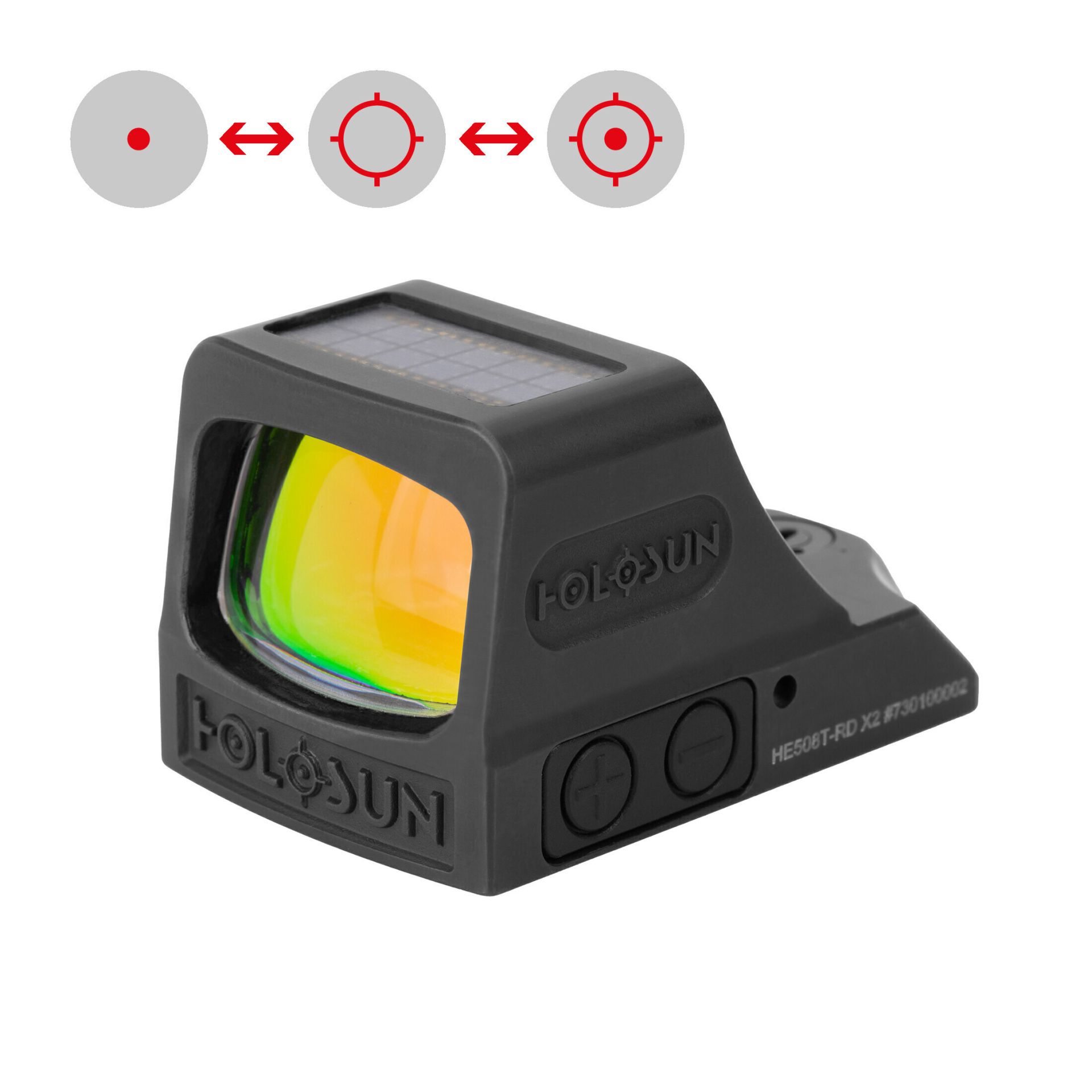 Holosun HS508T-RD-X2 2 MOA Dot - 32 MOA Circle
