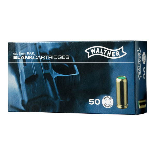 Walther Platzpatronen für Pistole, 9mm P.A.K., 50 Stück